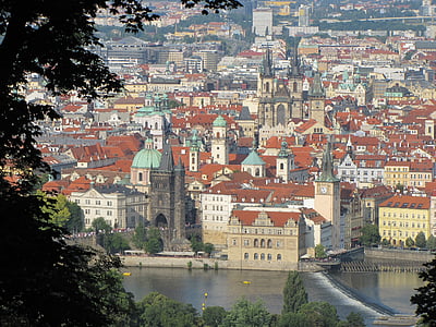 red roof and green dome houses during daytime thumbnail
