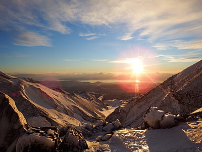 landscape photo of mountain during golden hour thumbnail