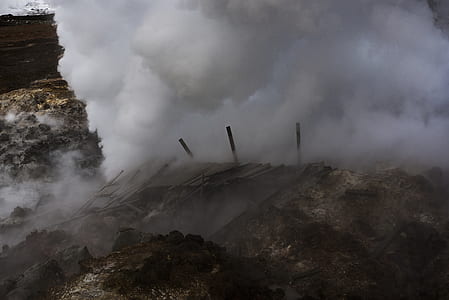 smoking mountain close up photo thumbnail
