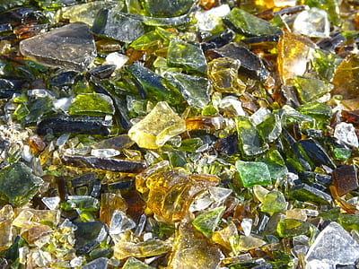 green and yellow glass shard lot thumbnail