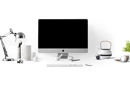 Apple desktop computer setup with white background thumbnail