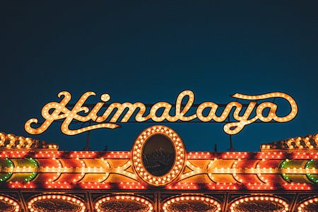 turned on orange Himalaya neon signage thumbnail