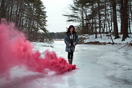 female standing on snow thumbnail