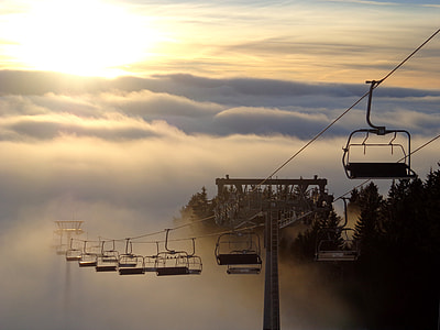 black cable cars under white clouds thumbnail