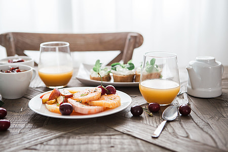 photo of fruits on top of white ceramic plate thumbnail