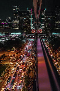 City Street At Night Photo thumbnail
