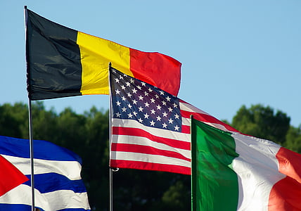 four assorted-flags rising at daytime thumbnail