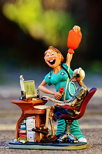 skeleton playing on computer figurine thumbnail