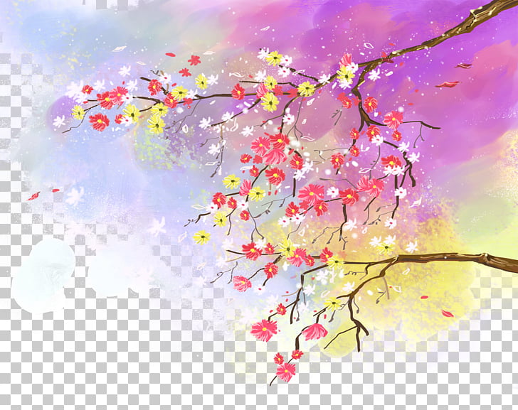 flower poster watercolor painting ink wash painting watercolor