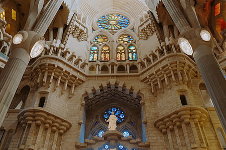 Sagrada Familia - the cathedral designed by Gaudi, Barcelona, Spain thumbnail