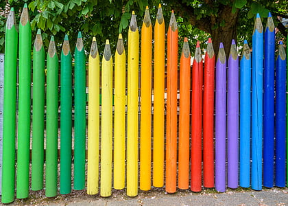 assorted-color large pencil fence thumbnail