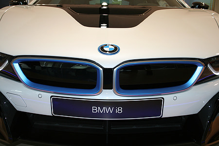 closeup photography of white and black BMW i8 thumbnail