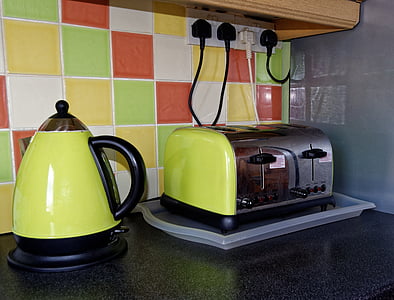 green and gray bread toaster near water heater thumbnail