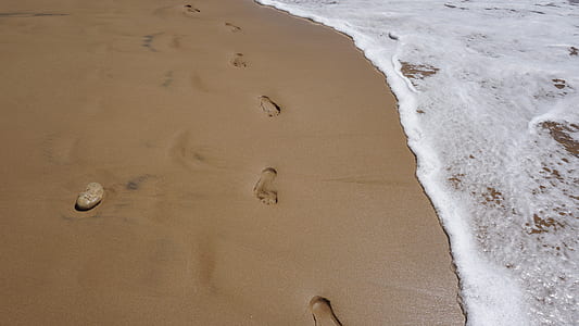 footprints on the seashore thumbnail