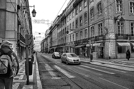 grayscale photo of street during day time thumbnail