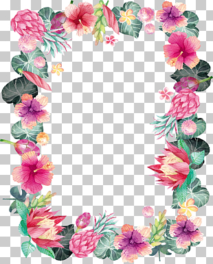 Post-it note Watercolour Flowers Watercolor painting Stationery Wedding, Watercolor plant border, floral frame illustration PNG clipart