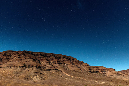 Stars above the rock hill in Calvinia, South Africa thumbnail
