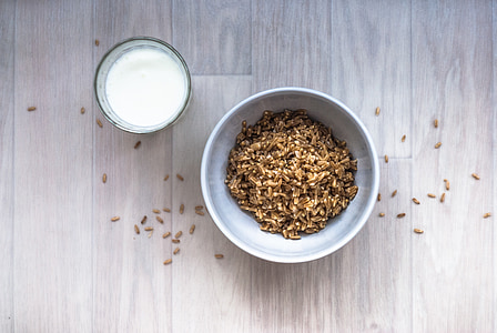 brown oats in white ceramic bowl thumbnail