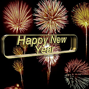 fireworks display with happy new year text overlay thumbnail