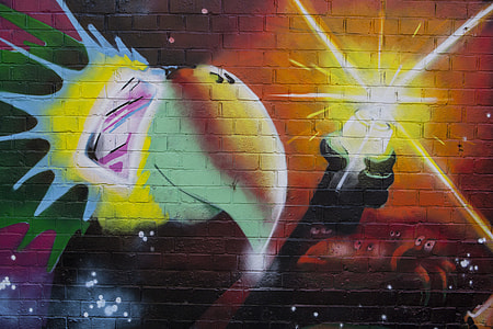 Street art captured on an urban wall thumbnail