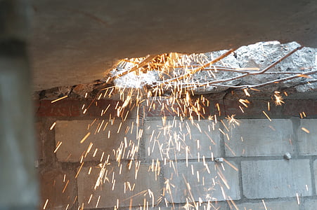 welding sparks on rebar thumbnail