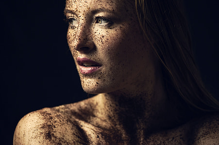 Young Women Face Portrait covered in dirt thumbnail