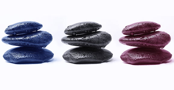 three assorted-color stackable stones thumbnail