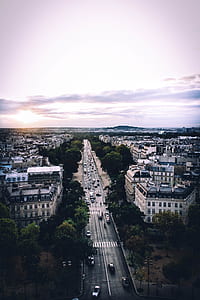 aerial photography of vehicle passing on road thumbnail