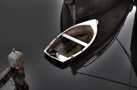 White Canoe over Calm Water thumbnail