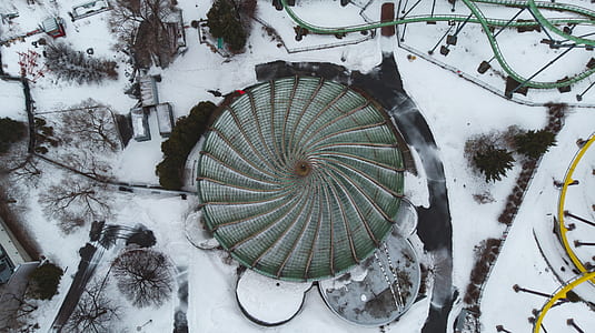 aerial photography of gray stadium thumbnail