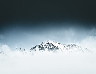 bird's view photography of icy mountain thumbnail