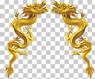 Chinese dragon, Golden Dragon, gold dragon illustration PNG clipart