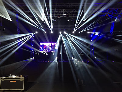 stage with lights in dark room thumbnail