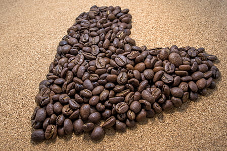 Brown Coffee Bean in Heart Shaped thumbnail