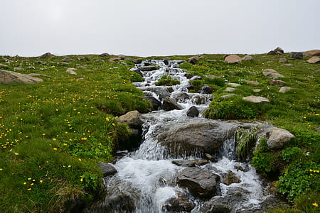 stream between grass covered land thumbnail
