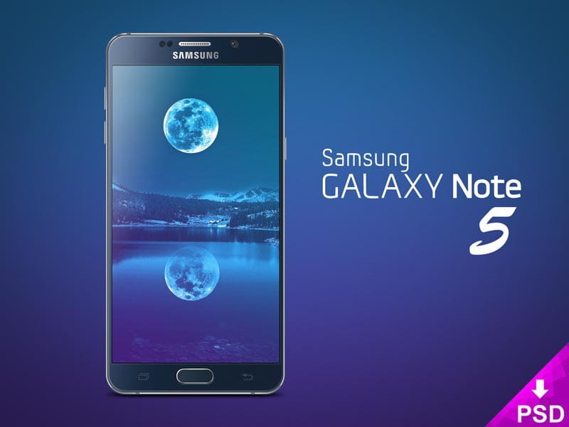 Samsung Galaxy Note 5 Mockup psd file