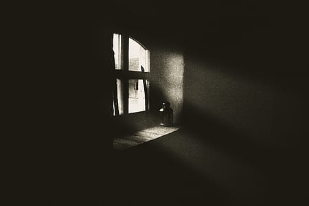 black ceramic bottle placed near window pane thumbnail