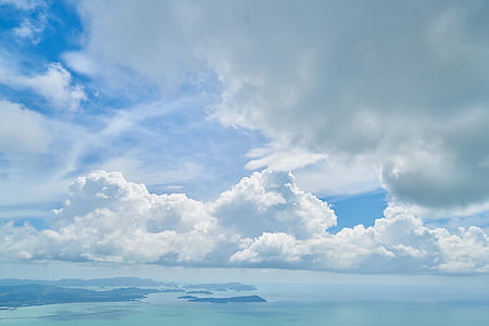 cloudy sky over body of water thumbnail