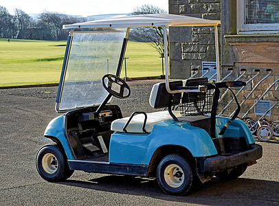 blue and white golf cart thumbnail