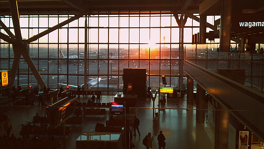 airport interior during golden hour thumbnail