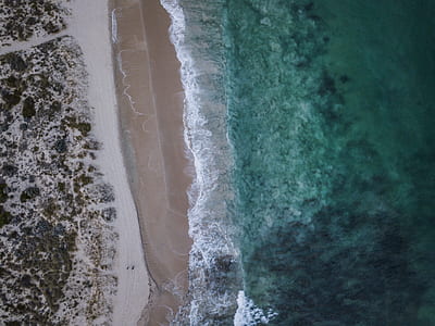 bird's-eye view of seashore thumbnail