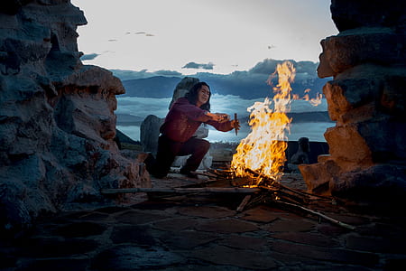 man near bonfire thumbnail