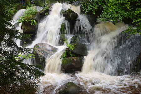 timelapse photography of waterfalls thumbnail