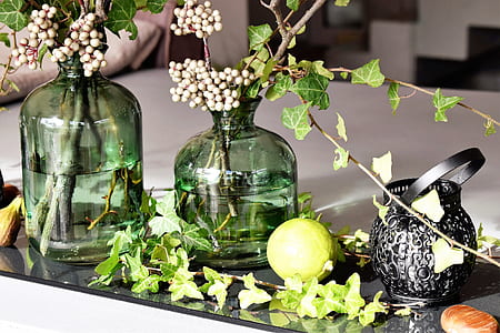variety of flower arrangement on black surface thumbnail