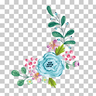 Flower Stock photography Euclidean , cartoon watercolor hand painted floral border, painting of flowers PNG clipart
