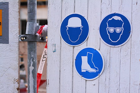 three blue and white signages thumbnail