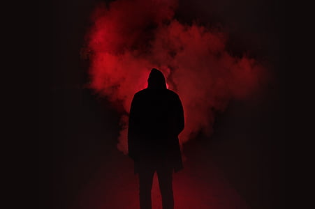 silhouette of man and red smoke thumbnail