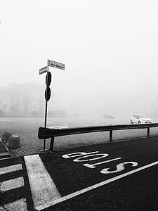 grayscale photography of street sign thumbnail