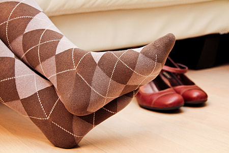 person wearing argyle socks thumbnail