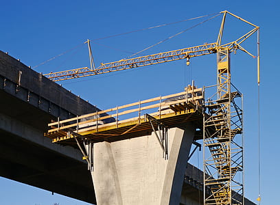 yellow crane on bridge thumbnail